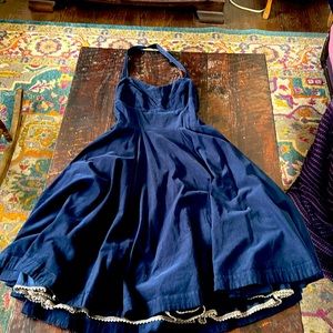 Brilliant blue corduroy cocktail dress from Anthropologie